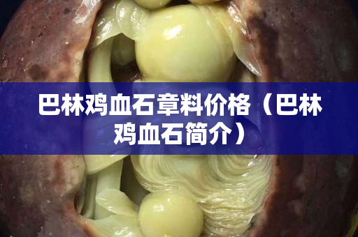 巴林鸡血石章料价格（巴林鸡血石简介）