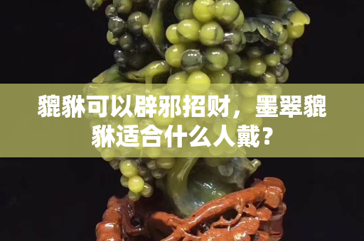 貔貅可以辟邪招财，墨翠貔貅适合什么人戴？