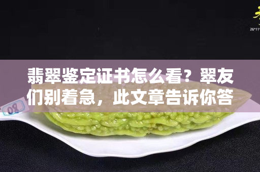 翡翠鉴定证书怎么看？翠友们别着急，此文章告诉你答案！