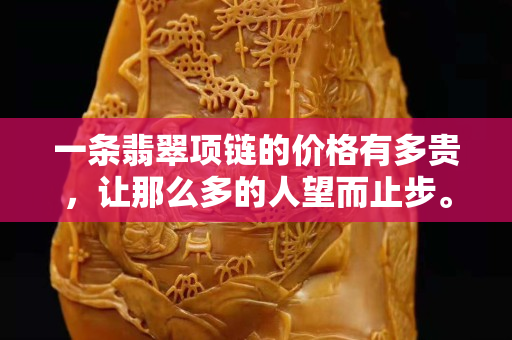 一条翡翠项链的价格有多贵，让那么多的人望而止步。