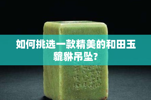 如何挑选一款精美的和田玉貔貅吊坠?