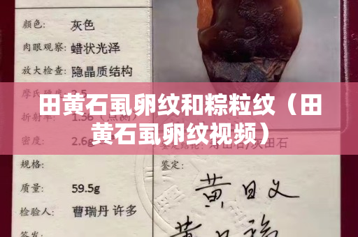 田黄石虱卵纹和粽粒纹（田黄石虱卵纹视频）