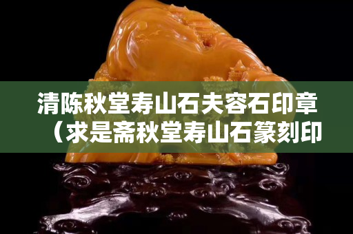 清陈秋堂寿山石夫容石印章（求是斋秋堂寿山石篆刻印章的价格）